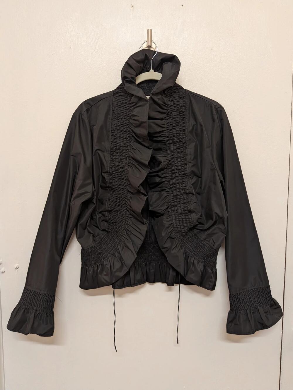 Olsen Ruffled High Neck Jacket Black Size 12